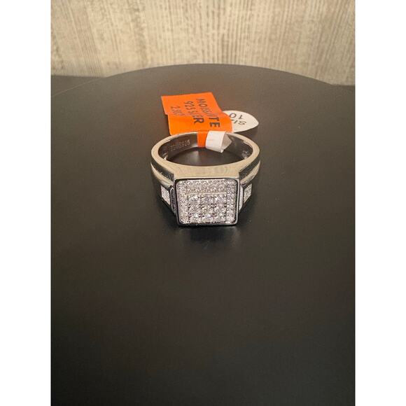 Sz 10 - Men's 2.5ct Moissanite 925 Sterling Silver Ring - Picture 3 of 8